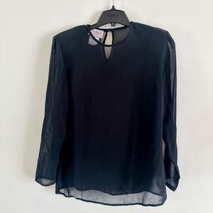 Vintage Louben Long Sleeved Sheer Blouse Blouse | Size: 8 | 90s Style